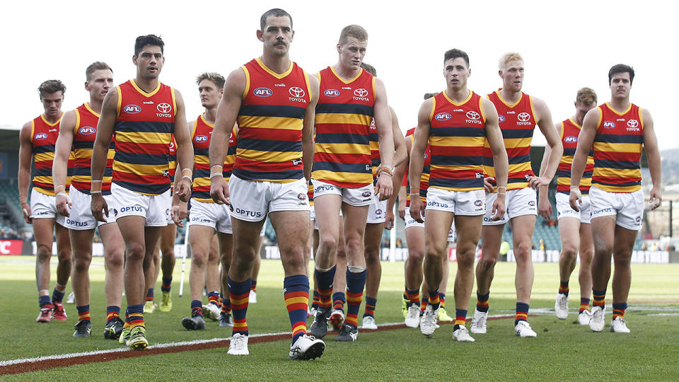 Despite a record-breaking first half, the Adelaide Crows suffered a disappointing loss to Hawthorn over the weekend. (Photo by Daniel Pockett/Getty Images)