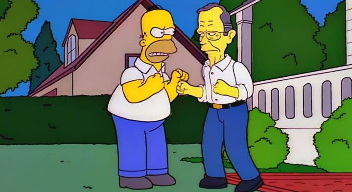 Homer fights George Bush