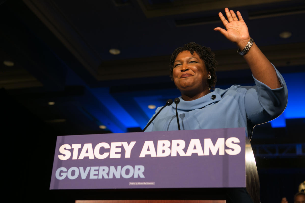 <span class="s1">Democrat Stacey Abrams at an election watch party Tuesday in Atlanta. (Photo: Jessica McGowan/Getty Images)</span>