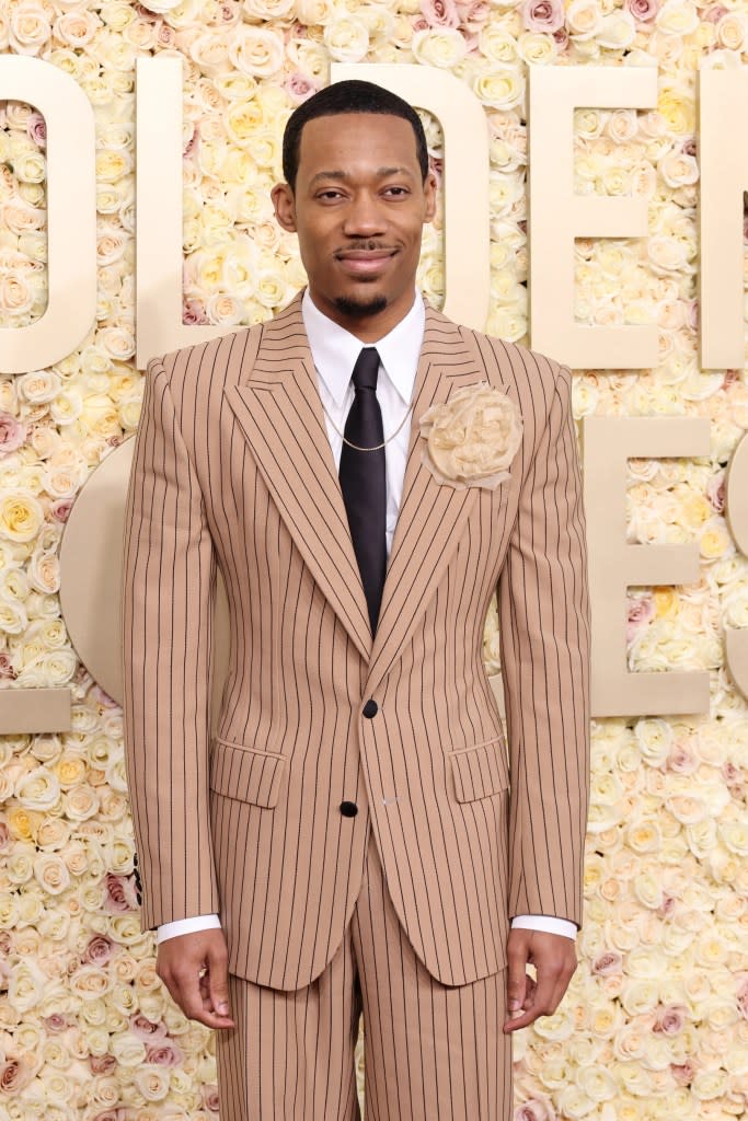 Tyler James Williams attends the 81st Annual Golden Globe Awards at The Beverly Hilton on January 07, 2024 in Beverly Hills, California.