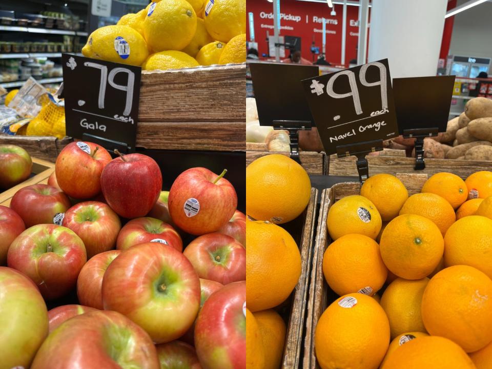Fruit for sale at Target.