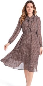 HAOKEKE Women's Long Sleeve Chiffon Dress