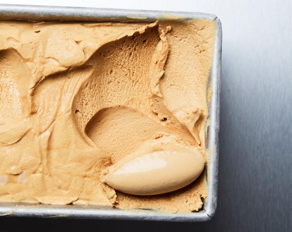 Hot fudge would definitely be good on this caramel ice cream.