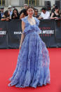 <p>La actriz lució impecable en el majestuoso estreno con un femenino vestido azul con delicados bordados.<br>(AP Photo/Thibault Camus) </p>