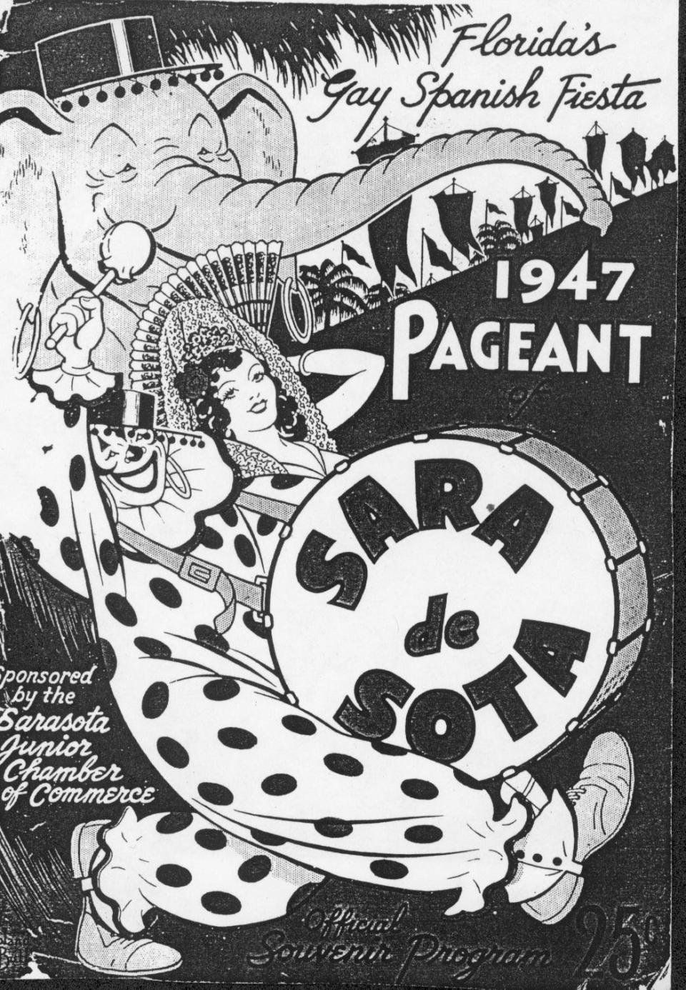 A brochure cover for the popular Sara de Sota Pageant, Sponsored by the Sarasota Chamber of Commerce, and managed for many years by the Junior Chamber.