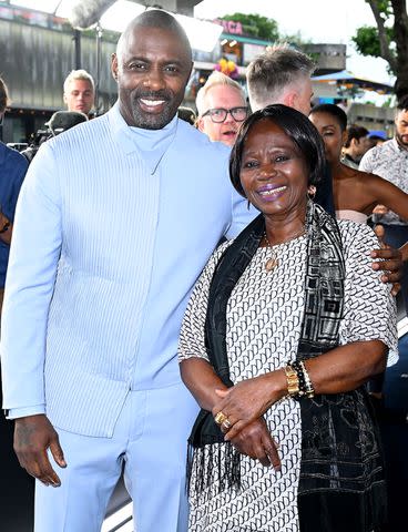 <p>Anthony Harvey/Shutterstock</p> Idris Elba (left) and his mother, Eve Elba