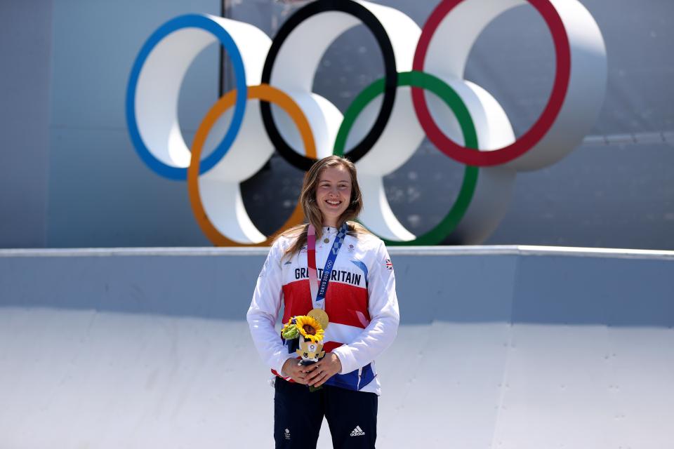 Worthington sporting her gold medal (Getty)