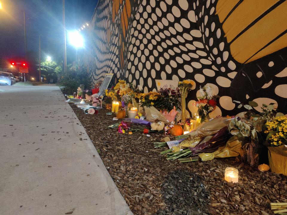 Flowers, candles and notes left at the Monarch memorial site in Utah (Jake McMahon)