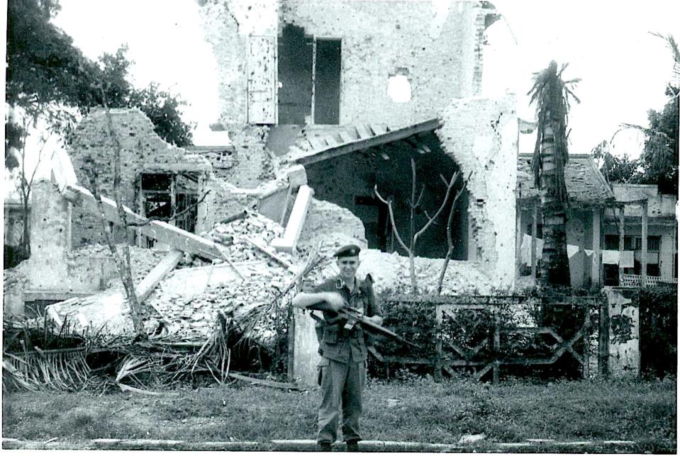 This photo shows the aftermath of the battle to retake Pleiku City during the Tet Offensive of 1968. As a Green Beret, Frank Lennon participated in that action.