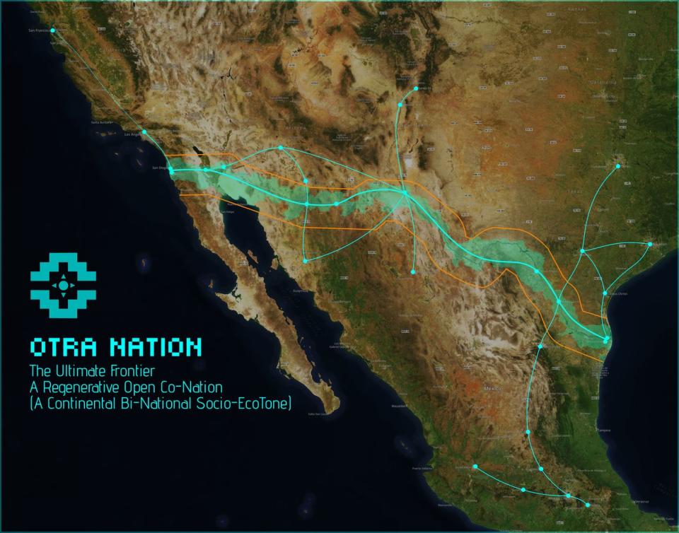 <p>Otra Nation, un grupo de ciudadanos estadounidenses y mexicanos, propuso la primera co-nación compartida del mundo a lo largo de la frontera “abierta a ciudadanos de ambos países que reciba mantenimiento de México y Estados Unidos de América”. </p>