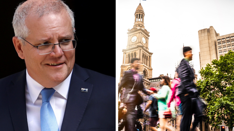 Prime Minister Scott Morrison revealed the federal government will start creating a path out of COVID-19 lockdown for NSW this week. Source: Getty/Yahoo Finance