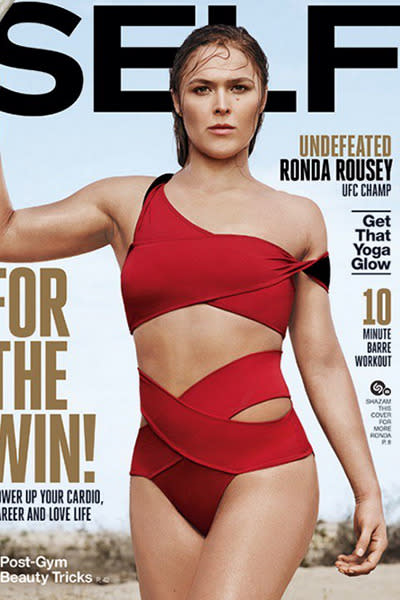 <p>Rousey graces the cover of the October issue of SELF Magazine.</p>