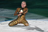 <p>Russia’s Alina Zagitova performs during the figure skating gala event during the Pyeongchang 2018 Winter Olympic Games at the Gangneung Oval in Gangneung on February 25, 2018. / AFP PHOTO / Mladen ANTONOV (Photo credit should read MLADEN ANTONOV/AFP/Getty Images) </p>