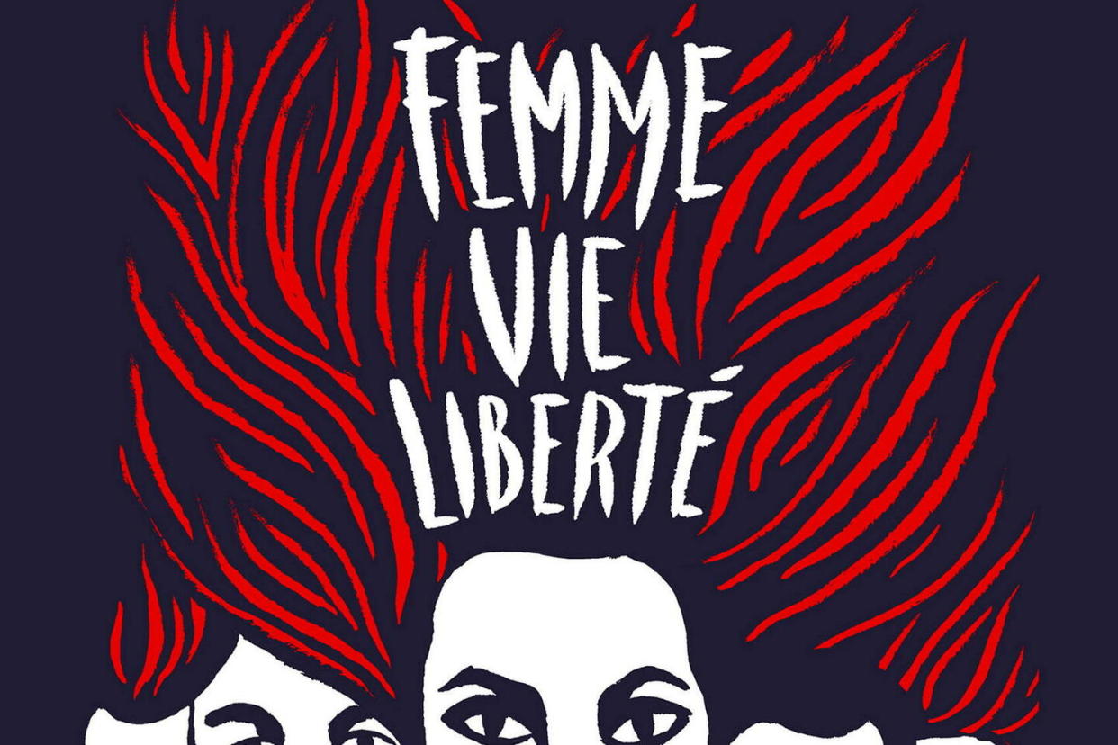 La couverture de Femme, Vie, Liberté.   - Credit:Marjane Satrapi, Éditions de l'Iconoclaste