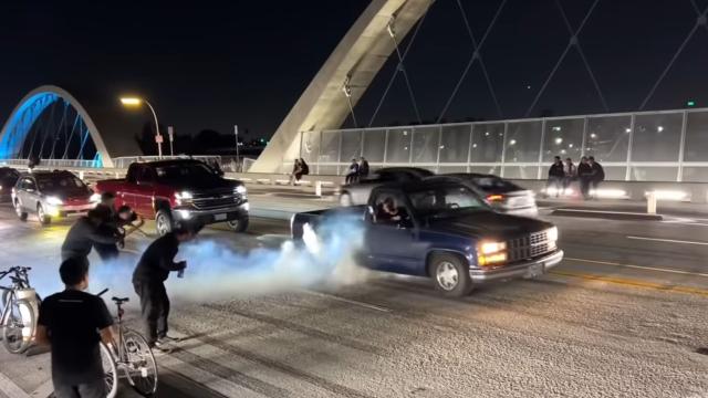 Los Angeles Street Takeover Ends With Hellcat Crash 