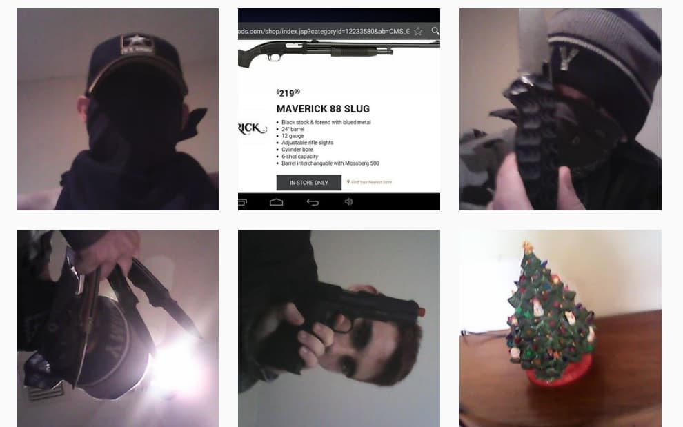 The suspect's Instagram page shows him posing with weapons - Instagram