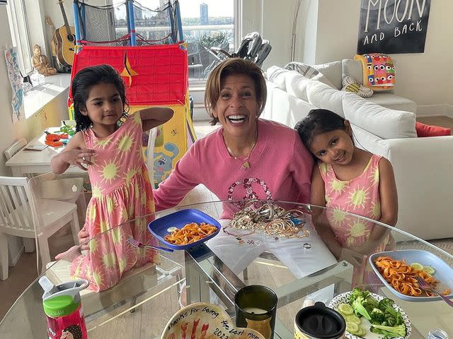 <p>Hoda Kotb/ Instagram</p> Hoda Kotb with her daughters Haley and Hope