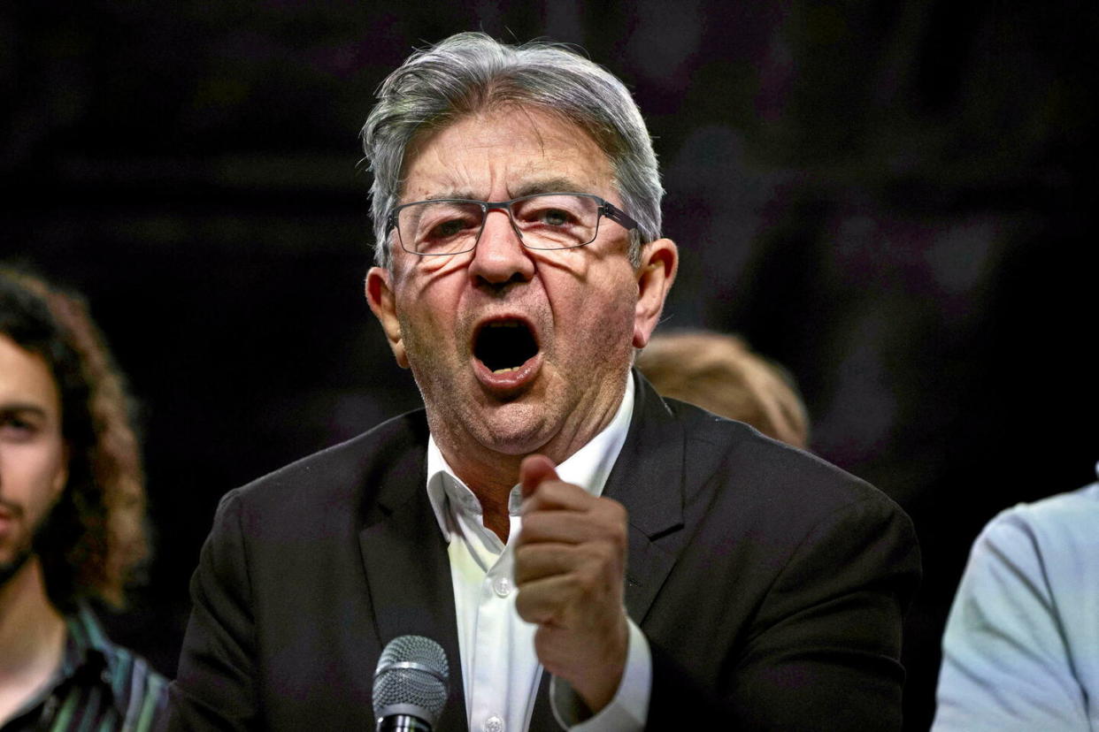 Jean-Luc Mélenchon « ne croit pas » que ses partenaires du Nouveau Front populaire puissent s’allier à Macron dans une grande coalition qui exclurait LFI.  - Credit:Louise Delmotte/AP/SIPA