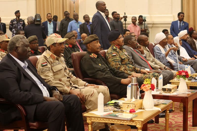 Ceremony to sign framework agreement between military rulers and civilian powers in Khartoum