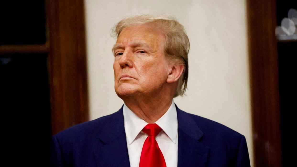 PHOTO: Republican presidential candidate and former U.S. President Donald Trump attends the 2024 Senior Club Championship award ceremony at his Trump International Golf Club in West Palm Beach, Fla., March 24, 2024. (Marco Bello/Reuters, FILE)