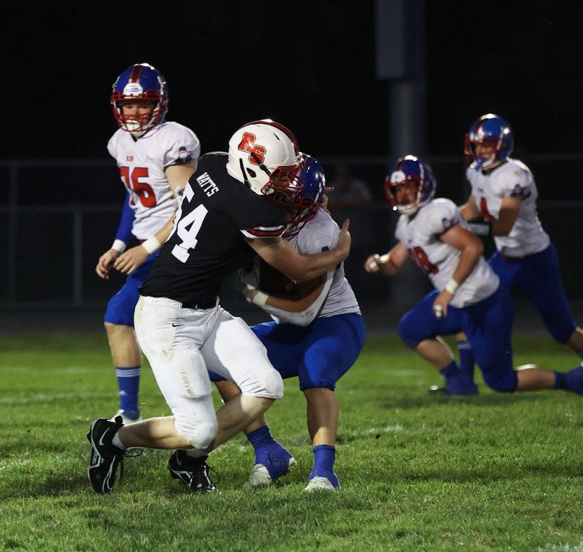 Charlie Watts was all over the field defensively for Roland-Story in its 21-0 homecoming win over Albia Friday at Kerry Van Winkle Field in Story City. Watts made 15.5 tackles, including 11 solo stops, in a 21-0 Norsemen shutout.