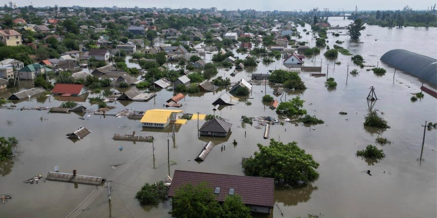 Flooded as a result of Russians undermining Kakhovka HPP Kherson