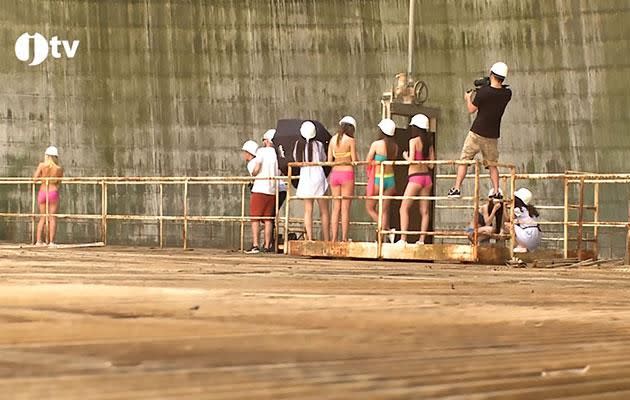 The shoot took place in a cooling tower. Photo: australscope