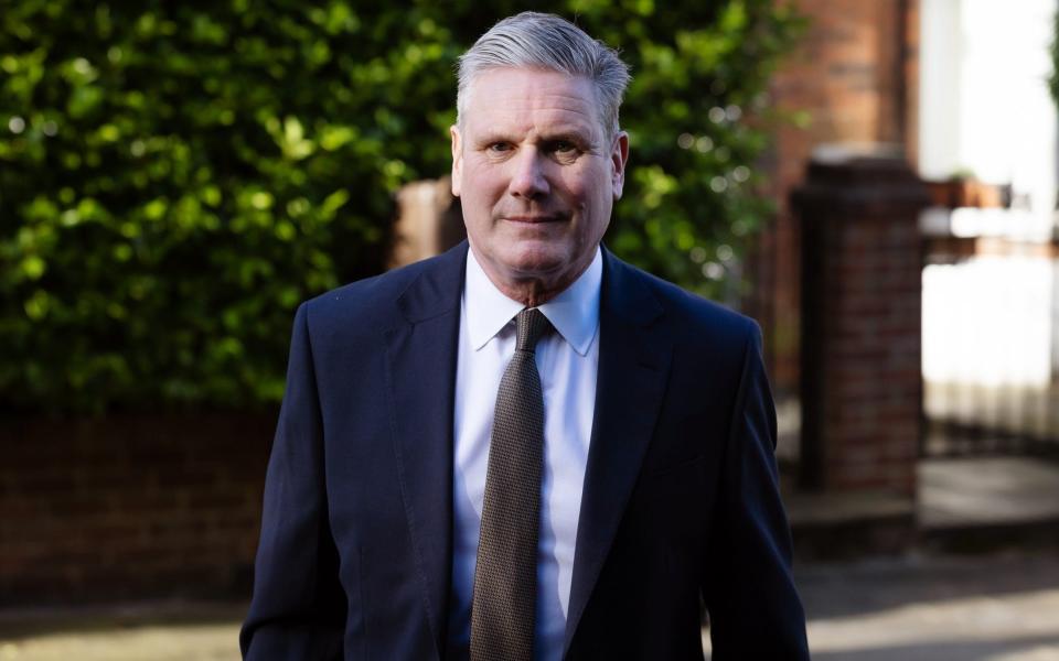 Sir Keir Starmer, the Labour leader, is pictured this morning leaving his London home