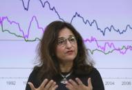 FILE PHOTO: Bank of England Deputy Governor Minouche Shafik delivers a speech at a financial markets event in the City of London, in London, Britain September 28, 2016. REUTERS/Toby Melville