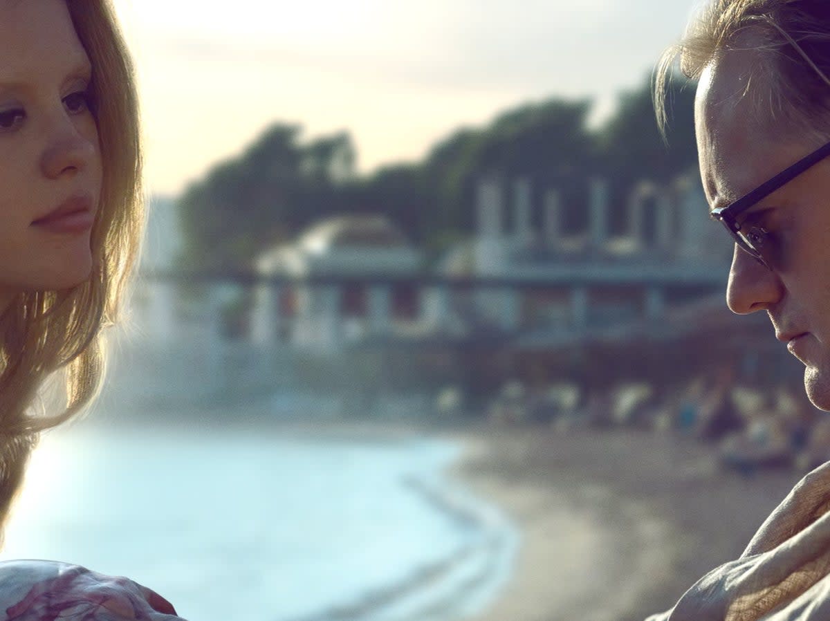 Alexander Skarsgärd as James and Mia Goth as Gabi in ‘Infinity Pool’   (Neontonic)