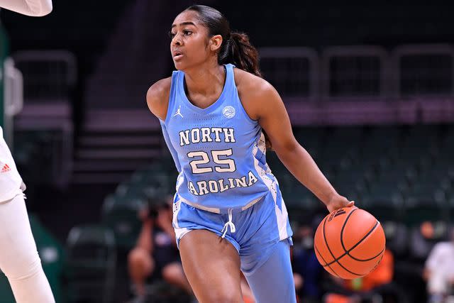 <p>Samuel Lewis/Icon Sportswire via Getty</p> Deja Kelly playing basketball for the North Carolina Tar Heels