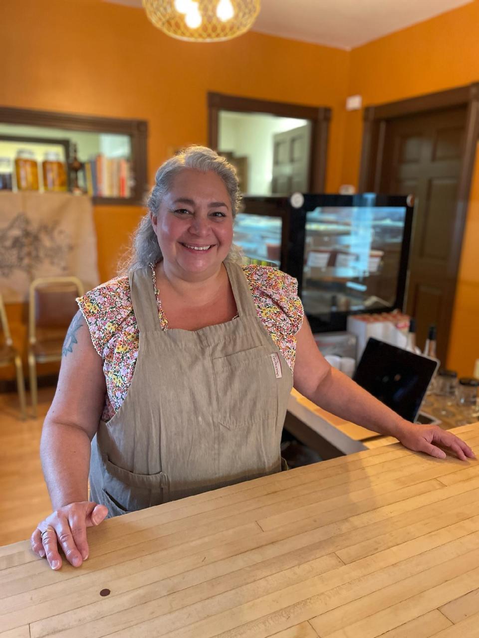 Petra Orlowski stands at the counter of her Bay View shop, Semolina MKE, 2474 S. Kinnickinnic Ave. She makes dried and fresh pastas and sauces every week.