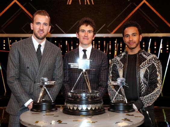 Thomas beat Hamilton (right) and Kane (left) to the BBC Sports Personality of the Year (PA)