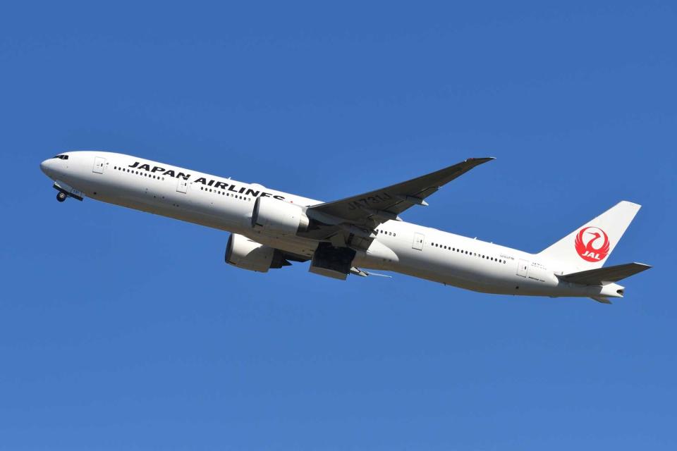 A Japan Airlines plane in flight