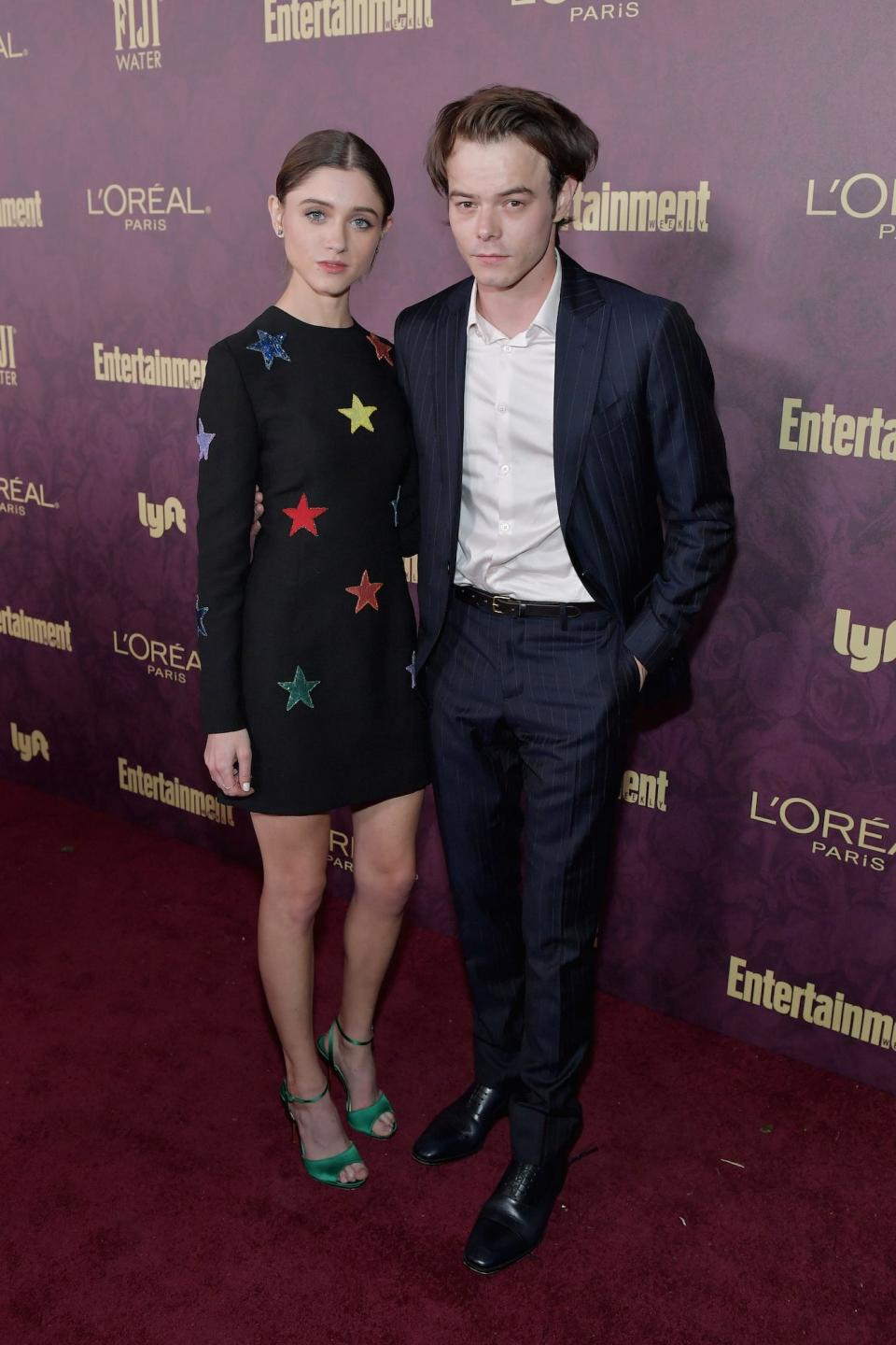 Natalia Dyer and Charlie Heaton at a pre-Emmy party in California on September 15, 2018.