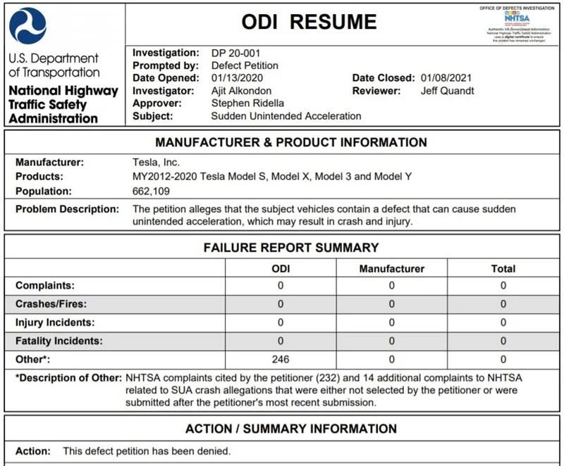 Tesla 暴衝事故調查結果出爐