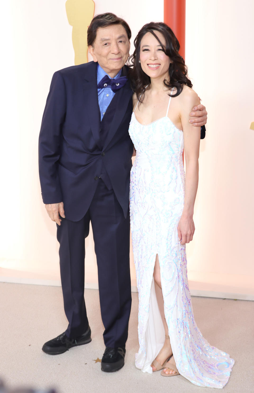 James Hong brought his daughter, April Hong, along to attend the 95th Academy Awards. (Photo by Kayla Oaddams/WireImage )