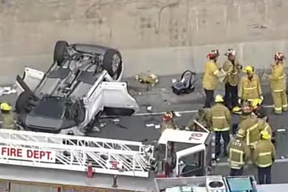 1-month-old girl dies after rollover collision on 101 Freeway in Valley Village, CHP says