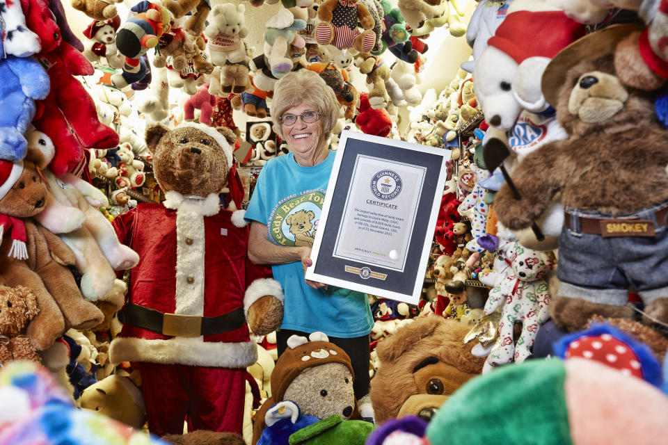 Jackie Miley of Hill City, South Dakota, has more than 8,026 teddy bears.