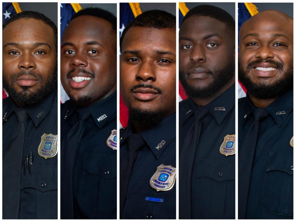 Memphis police officers Demetrius Haley, Tadarrius Dean, Justin Smith, Emmitt Martin., and Desmond Mills Jr.