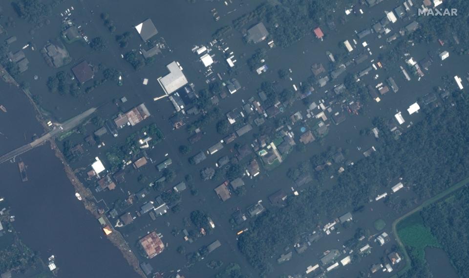 Maxar Satellite Imagery shows the town of Jean Lafitte, La. on  Aug 31, 2021.