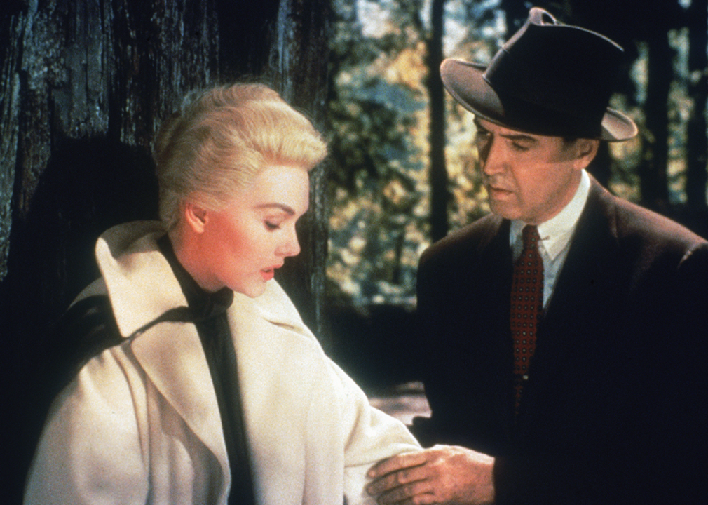 James Stewart and Kim Novak in a scene from ‘Vertigo'.