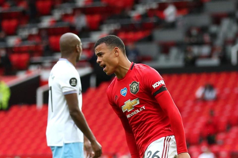 Greenwood celebrates vs West Ham: Getty