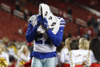 Dallas Cowboys safety Jayron Kearse walks off the field after an NFL divisional round playoff football game against the San Francisco 49ers in Santa Clara, Calif., Sunday, Jan. 22, 2023. (AP Photo/Josie Lepe)