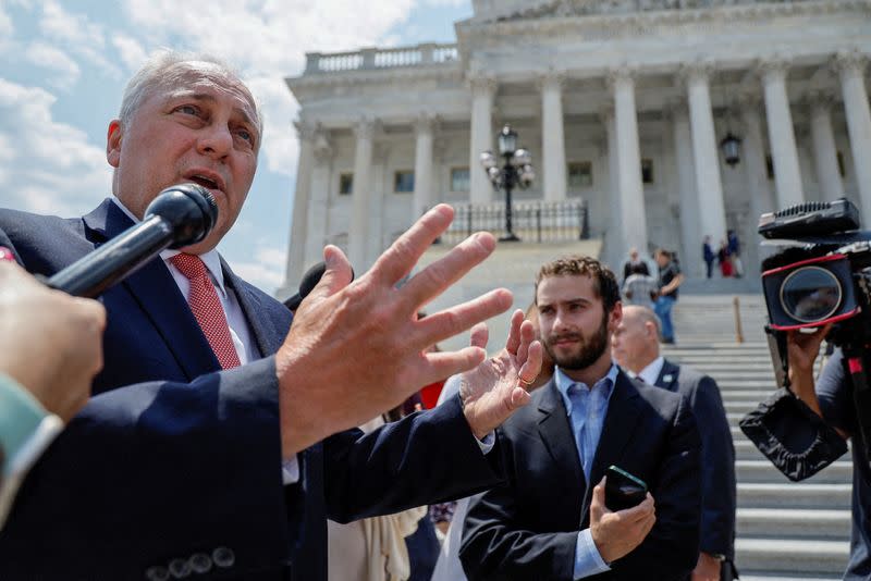 FILE PHOTO: U.S. House Majority Leader Scalise speaks to reporters after a vote at the U.S. Capitol in Washington