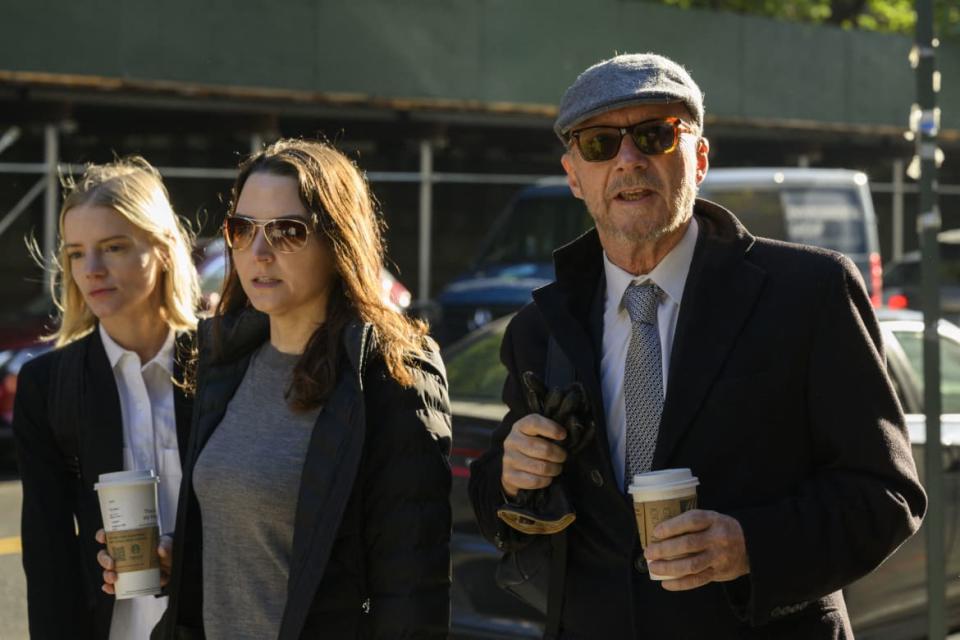 <div class="inline-image__caption"><p>Film director Paul Haggis (R) arrives at New York Supreme Court for his trial.</p></div> <div class="inline-image__credit">ANGELA WEISS</div>