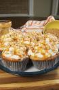 <p> Taking a basic vanilla sponge range, we've added salted caramel sauce for a delicious taste, not forgetting that buttercream icing of course - topped with toffee... YUM!</p><p>Get the <a href="https://www.delish.com/uk/cooking/recipes/a34493947/salted-caramel-cupcakes/" rel="nofollow noopener" target="_blank" data-ylk="slk:Salted Caramel Cupcakes;elm:context_link;itc:0;sec:content-canvas" class="link ">Salted Caramel Cupcakes</a> recipe.</p>