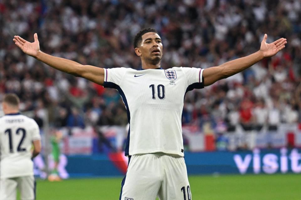 Jude Bellingham’s header gave England victory in Gelsenkirchen  (AFP via Getty Images)