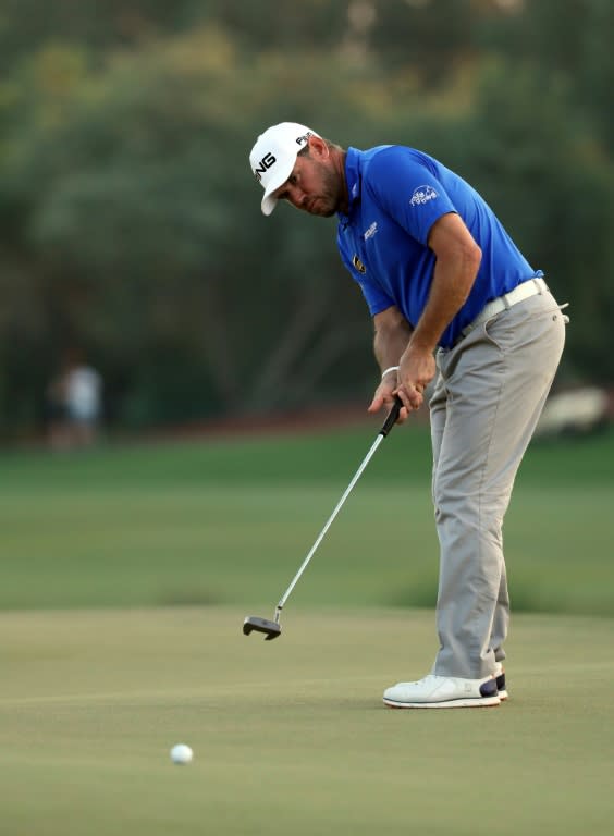 Lee Westwood hit a final-hole bogey to lose the lead in Dubai