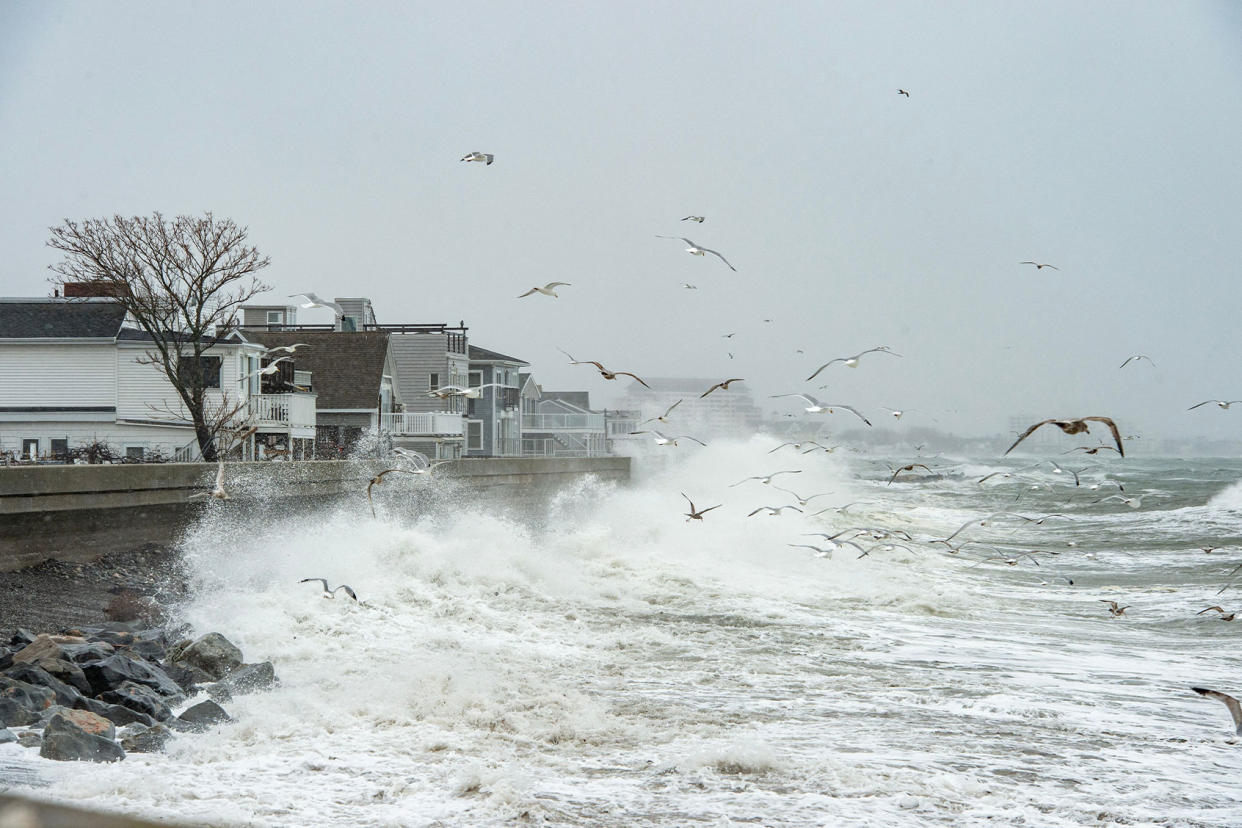 coastal homes flooding storm noreaster JOSEPH PREZIOSO/AFP via Getty Images